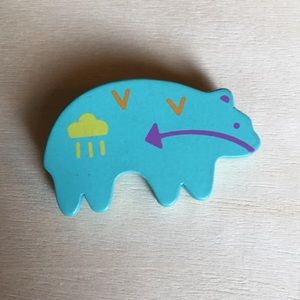 Vintage southwestern bear wood brooch